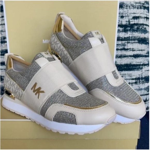 Michael Kors Teddi Trainer Glitter Chain Mesh White Rainbow WMNS - Picture 9 of 16